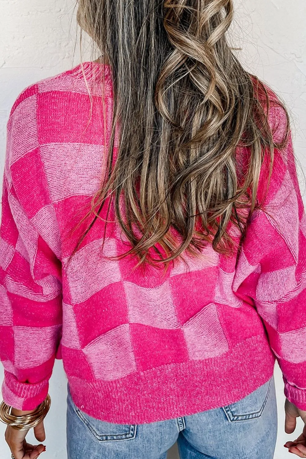 Checkered Button Up Long Sleeve Cardigan sold by Charming Charlie product image thumbnail 2