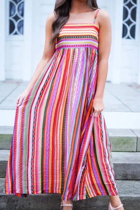 Striped Square Neck Cami Dress sold by Charming Charlie