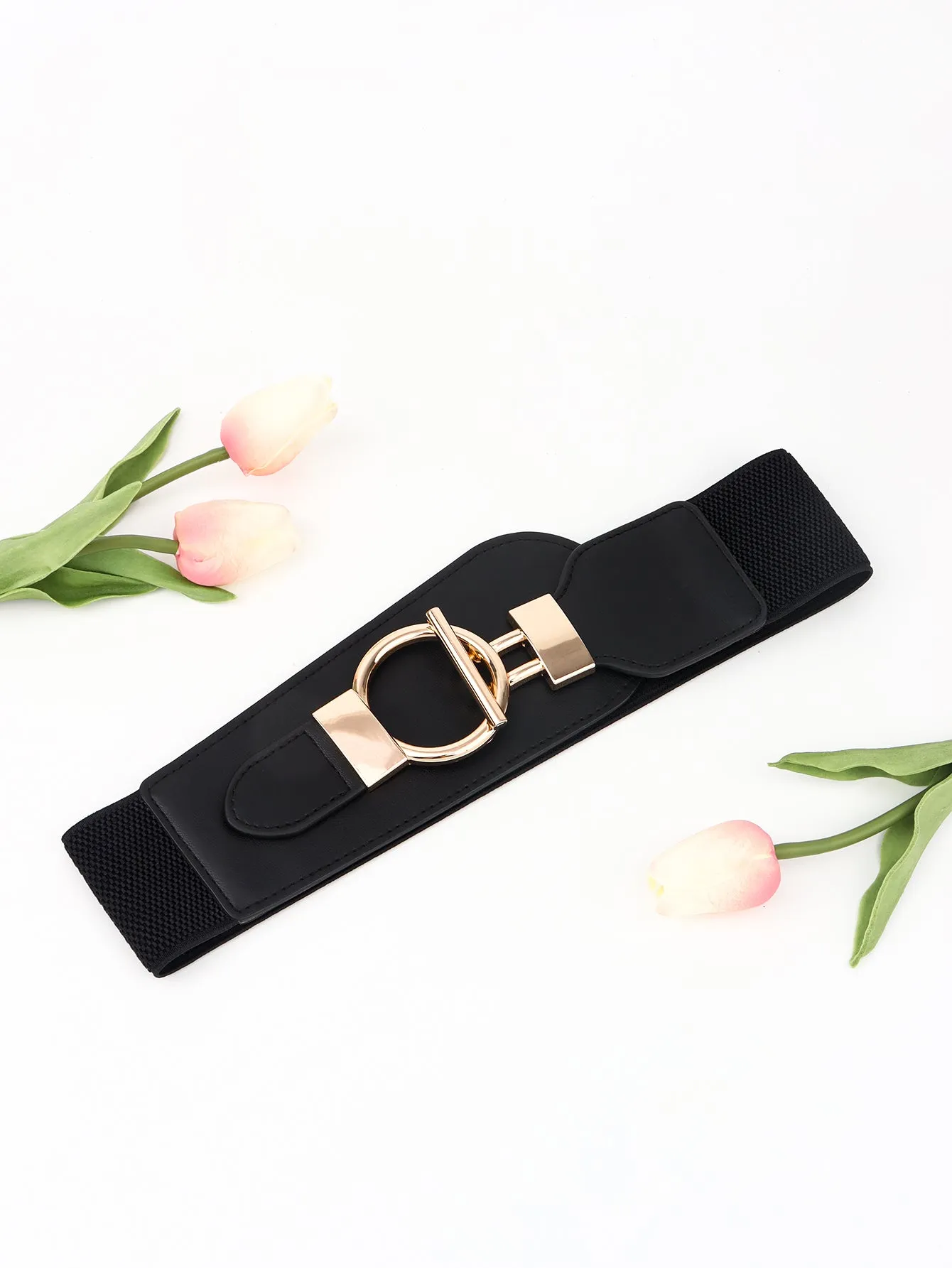 PU Elastic Wide Belt with Alloy Buckle sold by Charming Charlie product image thumbnail 5