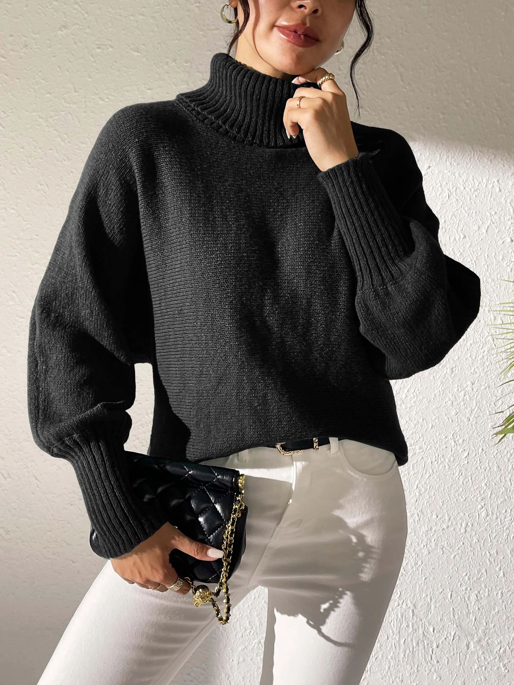 Turtleneck Long Sleeve Sweater sold by Charming Charlie product image thumbnail 4