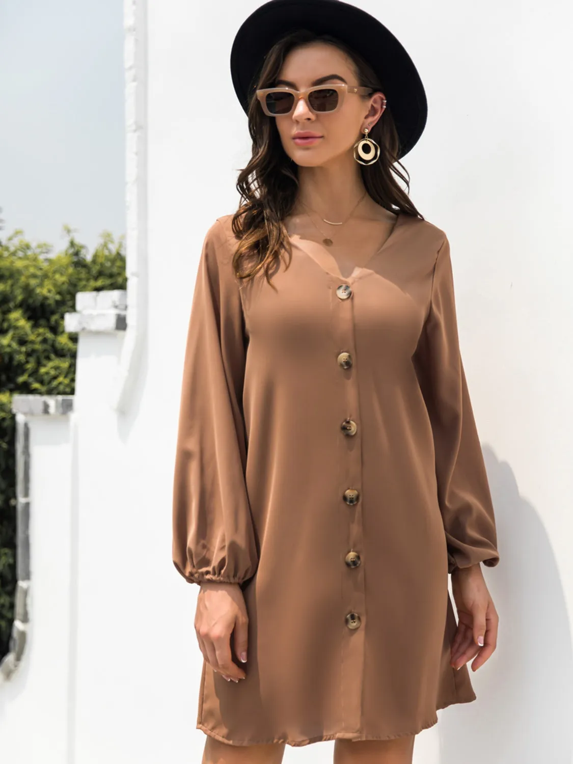 V-Neck Long Sleeve Mini Dress sold by Charming Charlie product image thumbnail 4