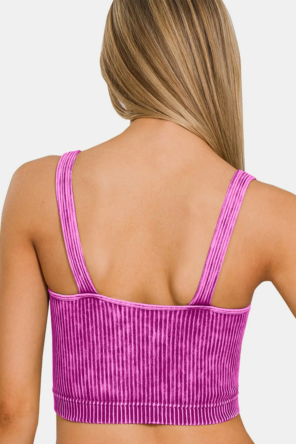 Zenana Washed Ribbed Cropped V-Neck Tank sold by Charming Charlie product image thumbnail 2