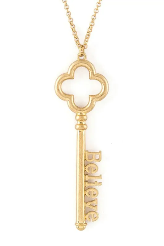 Believe Key Pendant Necklace Set sold by Charming Charlie