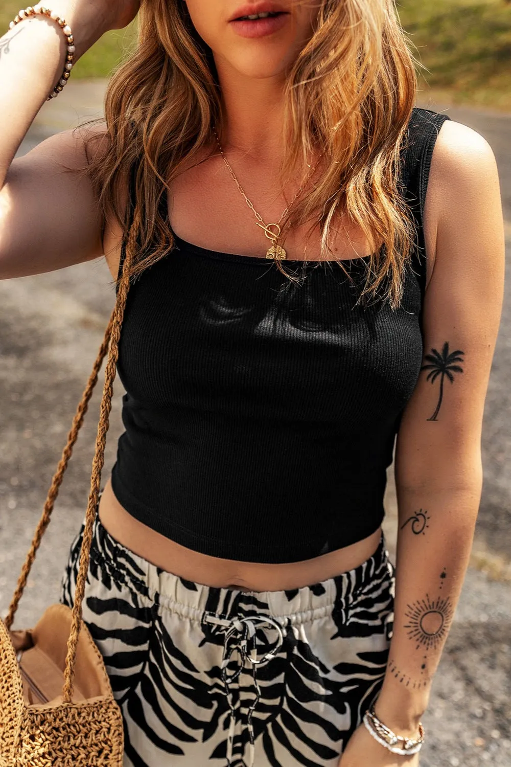 Square Neck Wide Strap Tank sold by Charming Charlie