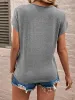 Full Size Lace Detail V-Neck Short Sleeve T-Shirt sold by Charming Charlie