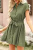 Tied Button Up Short Sleeve Dress sold by Charming Charlie