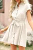 Tied Button Up Short Sleeve Dress sold by Charming Charlie