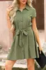 Tied Button Up Short Sleeve Dress sold by Charming Charlie