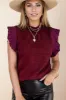 Ruffled Round Neck Cap Sleeve Blouse sold by Charming Charlie
