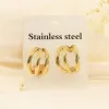 Titanium Steel Three-Layered C-Hoop Earrings sold by Charming Charlie
