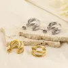 Titanium Steel Three-Layered C-Hoop Earrings sold by Charming Charlie