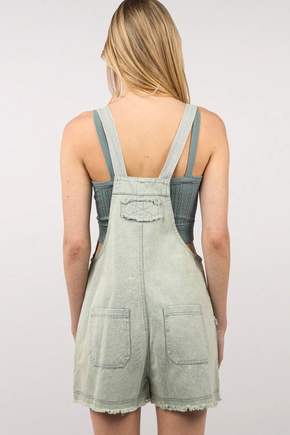 VERY J Washed Frayed Hem Denim Overall sold by Charming Charlie product image thumbnail 2