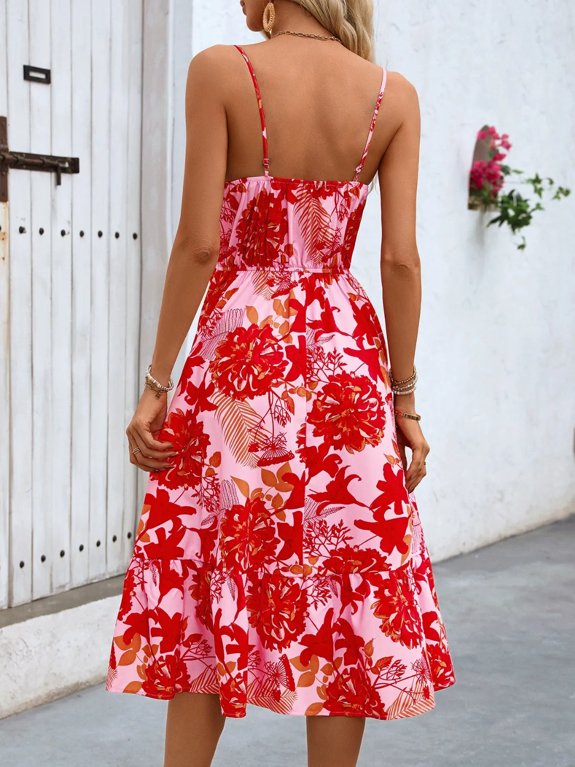 Tied Decorative Button Printed V-Neck Cami Dress sold by Charming Charlie product image thumbnail 2