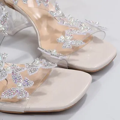 Butterfly Detail Open Toe Mid Heel Sandals sold by Charming Charlie product image thumbnail 3