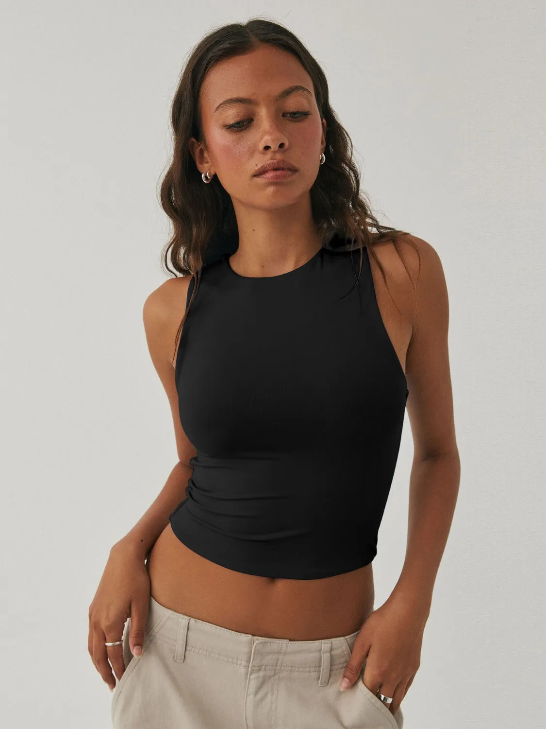 Round Neck Cropped Tank sold by Charming Charlie product image thumbnail 5