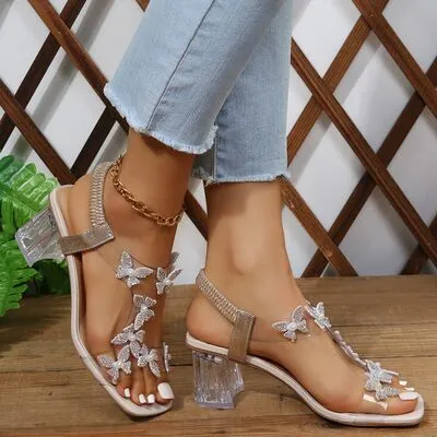 Butterfly Detail Open Toe Mid Heel Sandals sold by Charming Charlie product image thumbnail 2