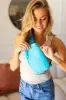 Aqua Blue Crossbody Belt Sling Bag sold by Charming Charlie