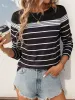 Striped Round Neck Long Sleeve T-Shirt sold by Charming Charlie