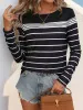 Striped Round Neck Long Sleeve T-Shirt sold by Charming Charlie