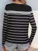 Striped Round Neck Long Sleeve T-Shirt sold by Charming Charlie