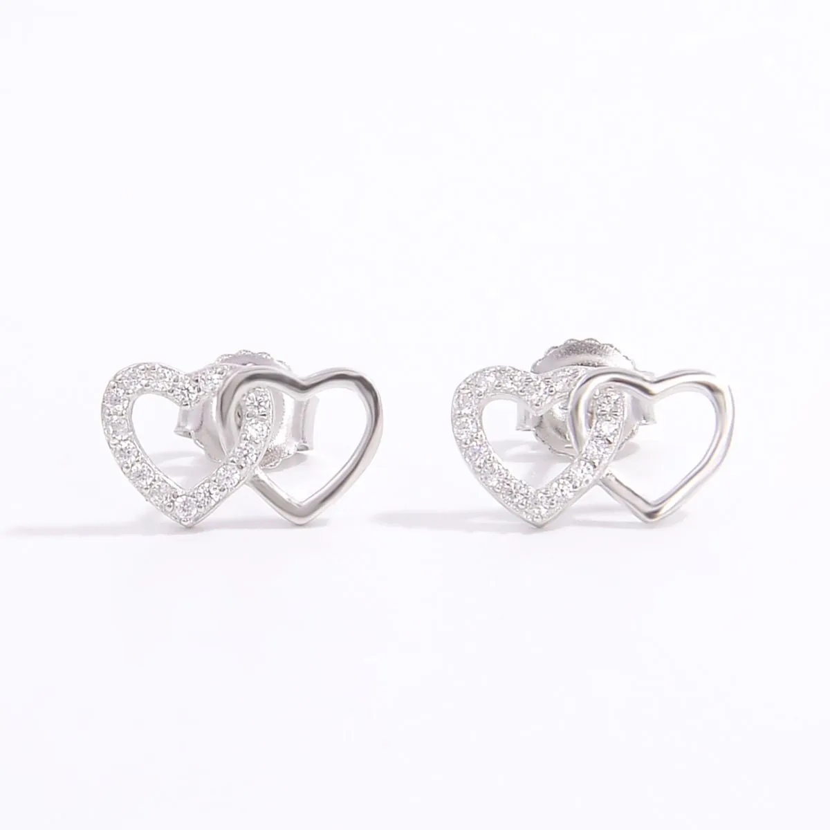925 Sterling Silver Zircon Heart Earrings sold by Charming Charlie