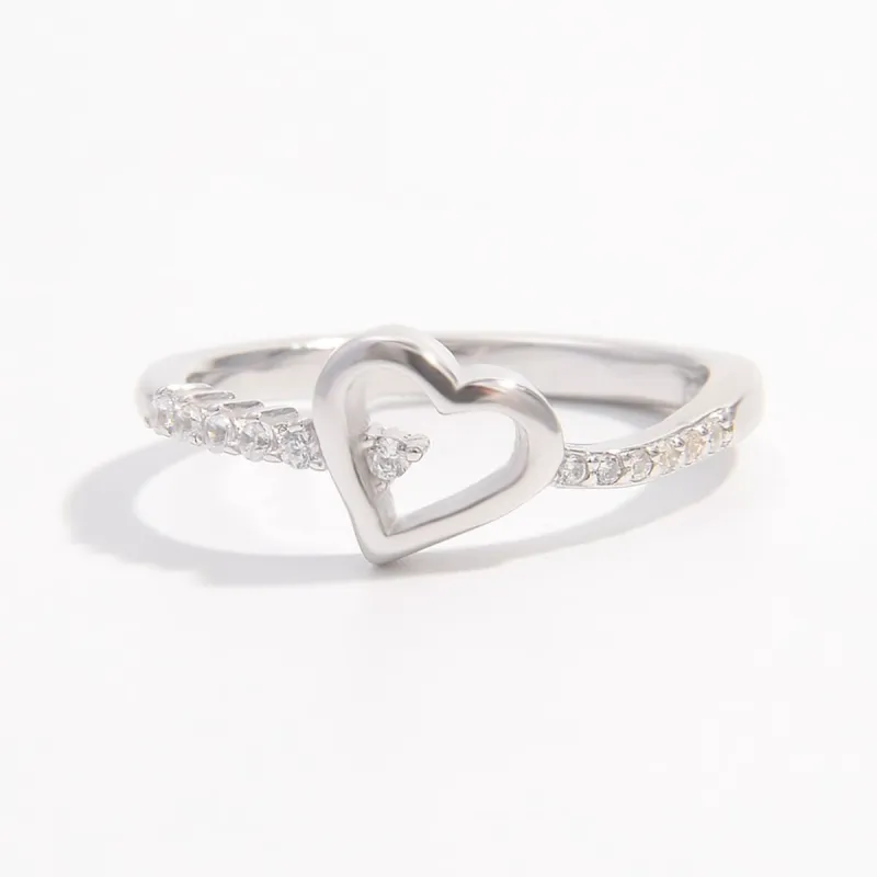 925 Sterling Silver Zircon Heart Ring sold by Charming Charlie