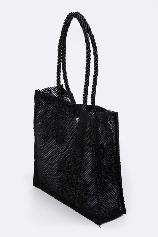 Lace Novelty Structured Mini Tote sold by Charming Charlie product image thumbnail 2