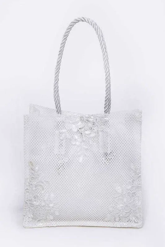 Lace Novelty Structured Mini Tote sold by Charming Charlie
