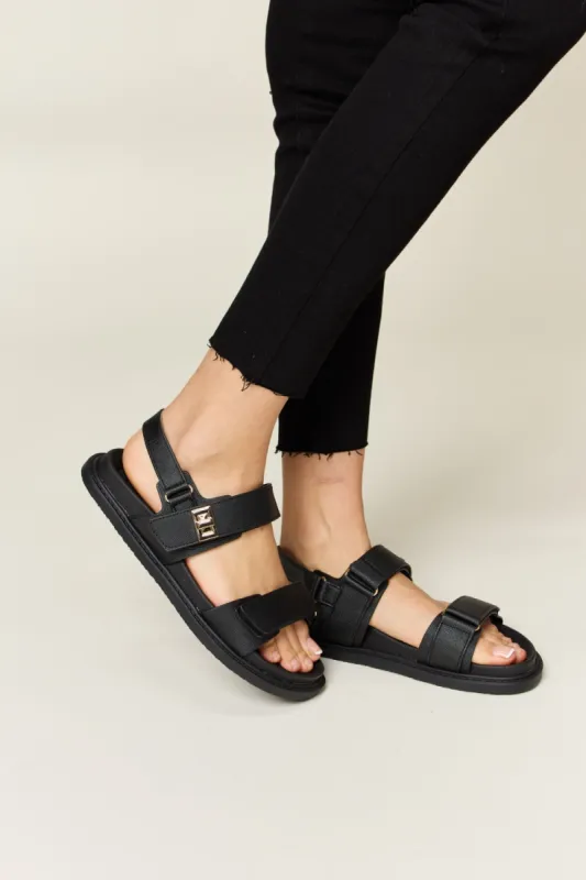 WILD DIVA Velcro Double Strap Slingback Sandals sold by Charming Charlie