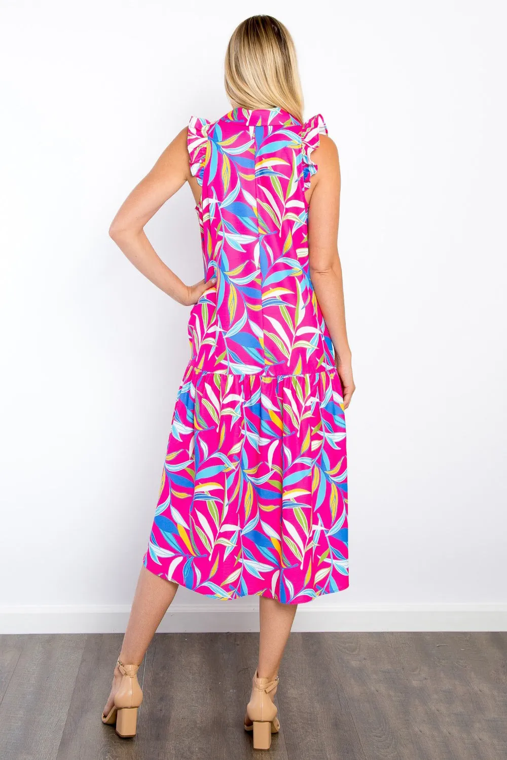Be Stage Print Ruffled Midi Dress with Pockets sold by Charming Charlie product image thumbnail 2