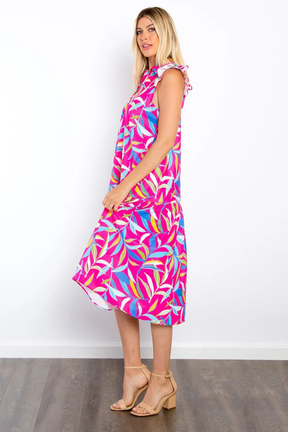 Be Stage Print Ruffled Midi Dress with Pockets sold by Charming Charlie product image thumbnail 3