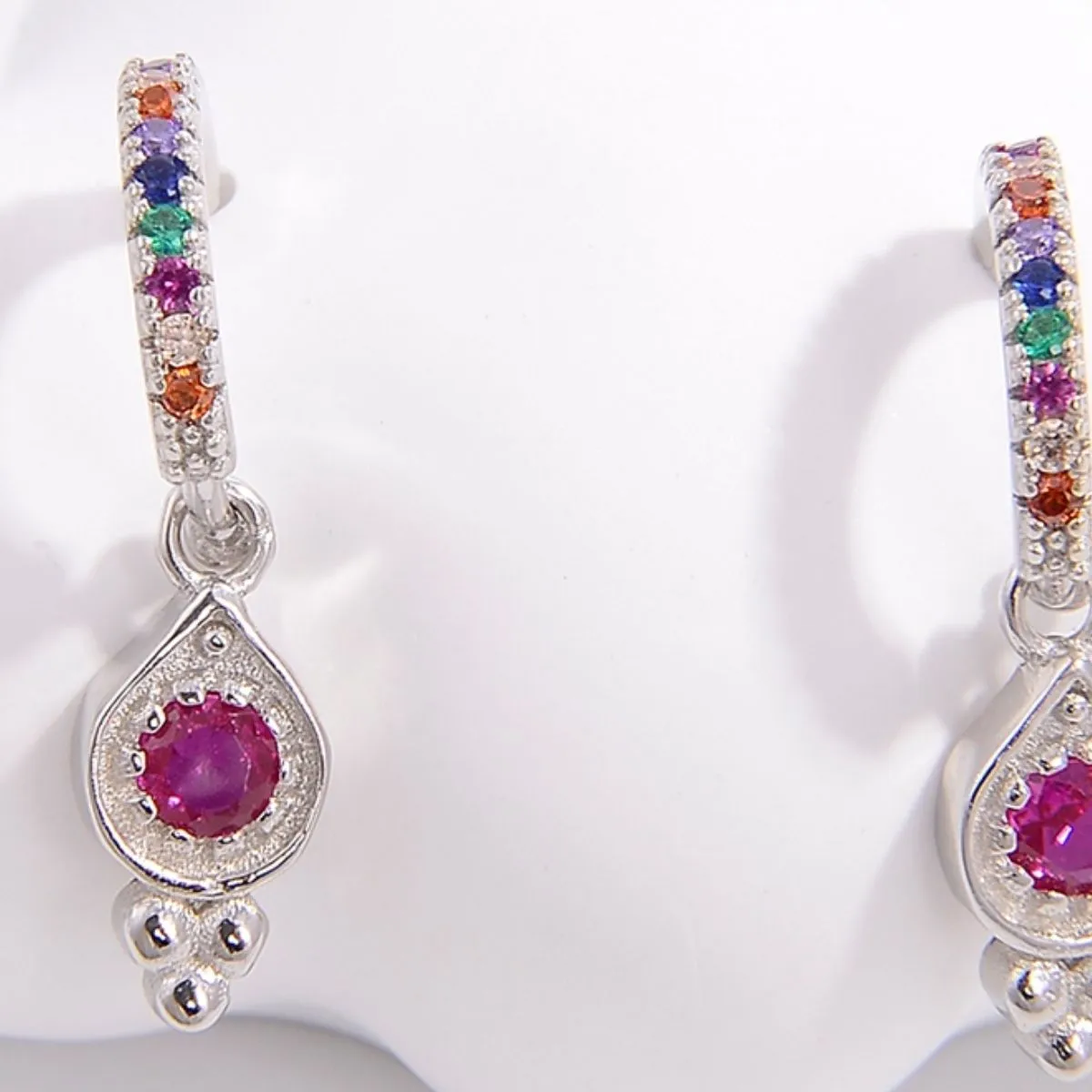 925 Sterling Silver Inlaid Zircon Earrings sold by Charming Charlie product image thumbnail 4