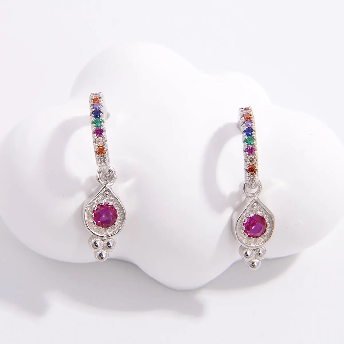 925 Sterling Silver Inlaid Zircon Earrings sold by Charming Charlie product image thumbnail 2