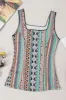 Printed Square Neck Wide Strap Tank sold by Charming Charlie