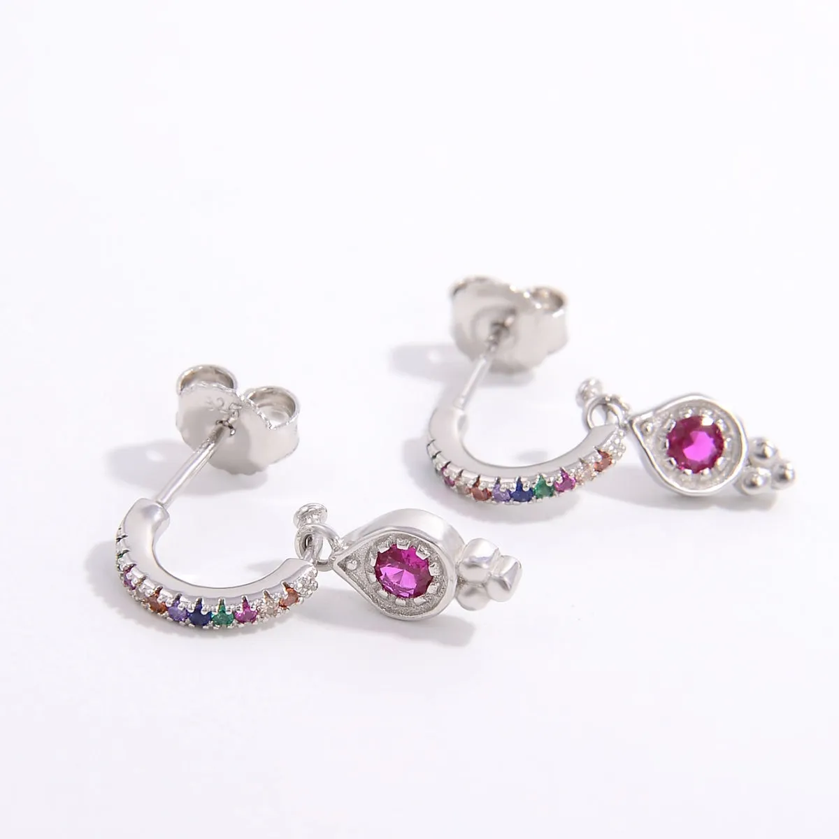 925 Sterling Silver Inlaid Zircon Earrings sold by Charming Charlie product image thumbnail 3