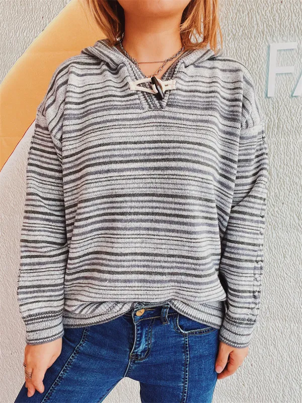 Striped Long Sleeve Hooded Sweater sold by Charming Charlie