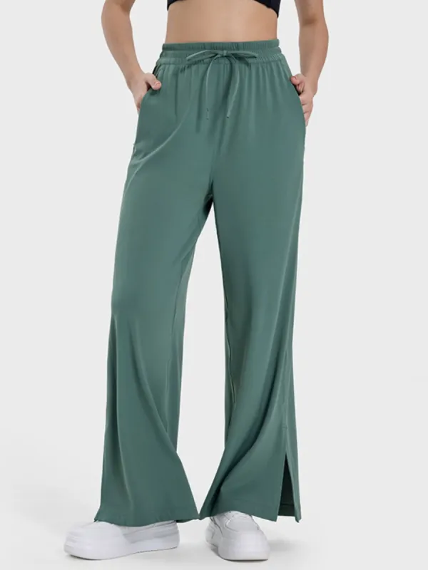 Slit Wide Leg Active Pants sold by Charming Charlie