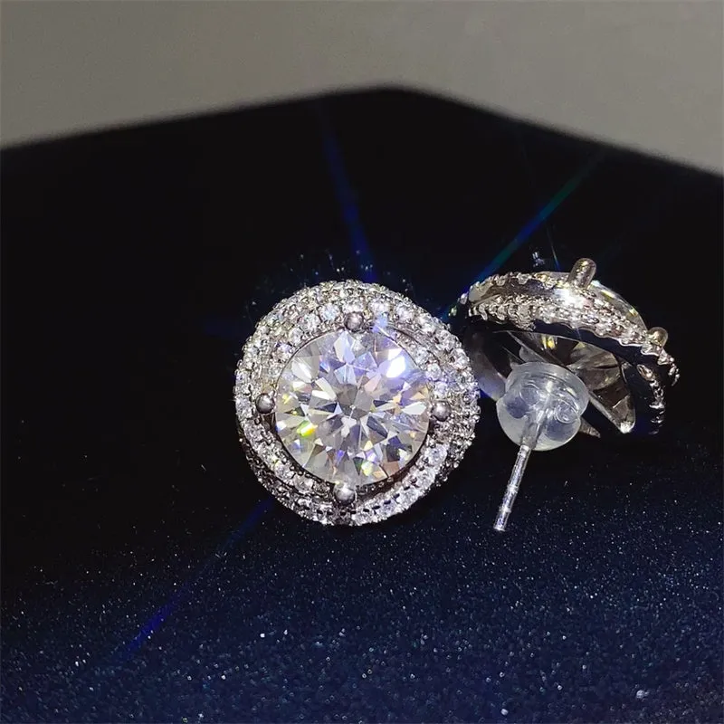 6 Carat Moissanite 925 Sterling Silver Earrings sold by Charming Charlie product image thumbnail 5