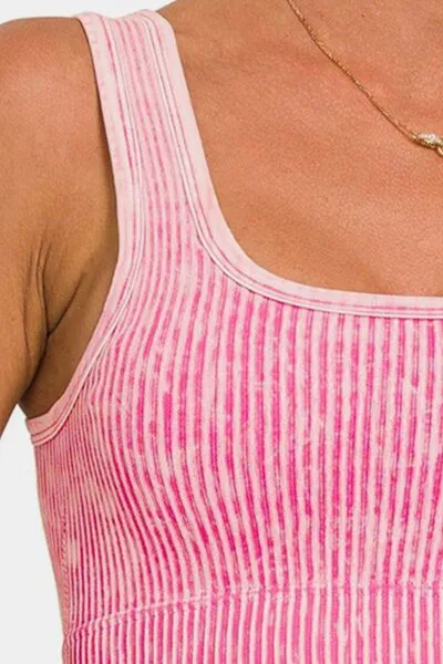 Zenana Ribbed Square Neck Wide Strap Tank sold by Charming Charlie product image thumbnail 3
