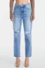 BAYEAS High Waist Distressed Cat's Whiskers Washed Straight Jeans sold by Charming Charlie
