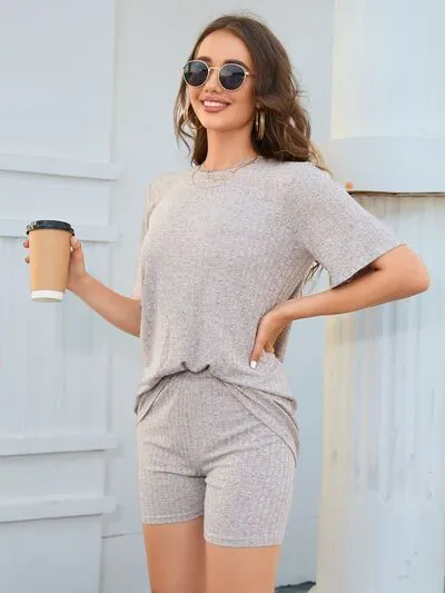 Lace Detail Round Neck Top and Shorts Set sold by Charming Charlie product image thumbnail 5