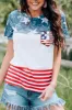 US Flag Round Neck Short Sleeve T-Shirt sold by Charming Charlie