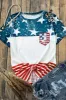 US Flag Round Neck Short Sleeve T-Shirt sold by Charming Charlie