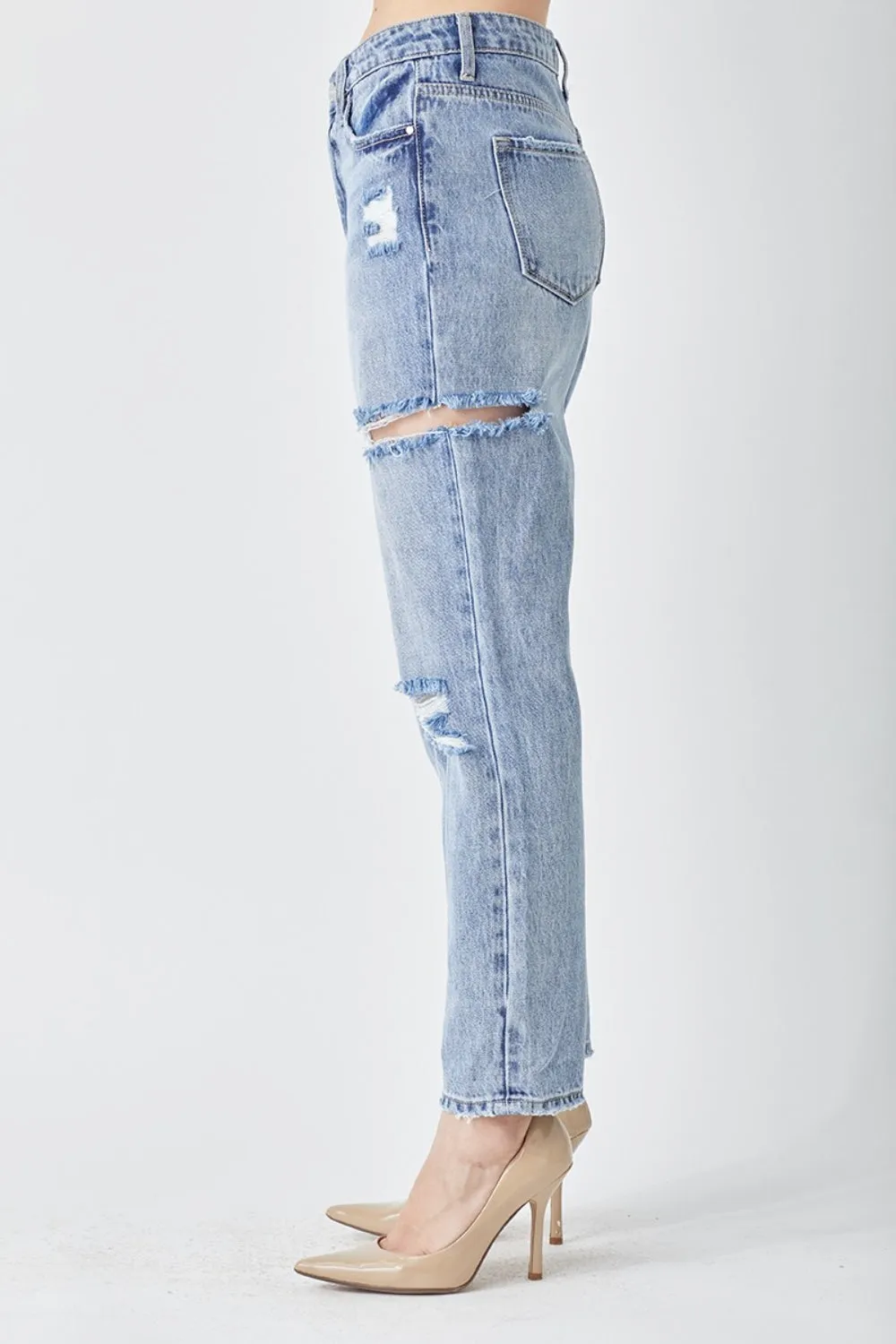 RISEN Distressed Slim Cropped Jeans sold by Charming Charlie product image thumbnail 3