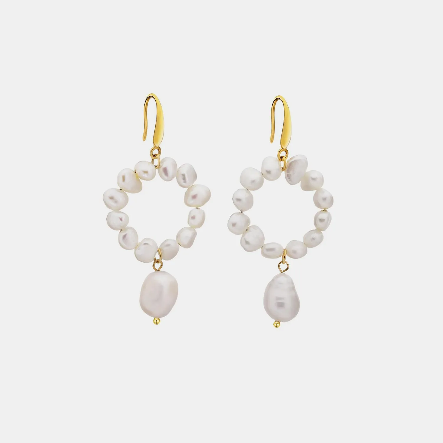 Gold-Plated Mother-of-Pearl Dangle Earrings sold by Charming Charlie product image thumbnail 2