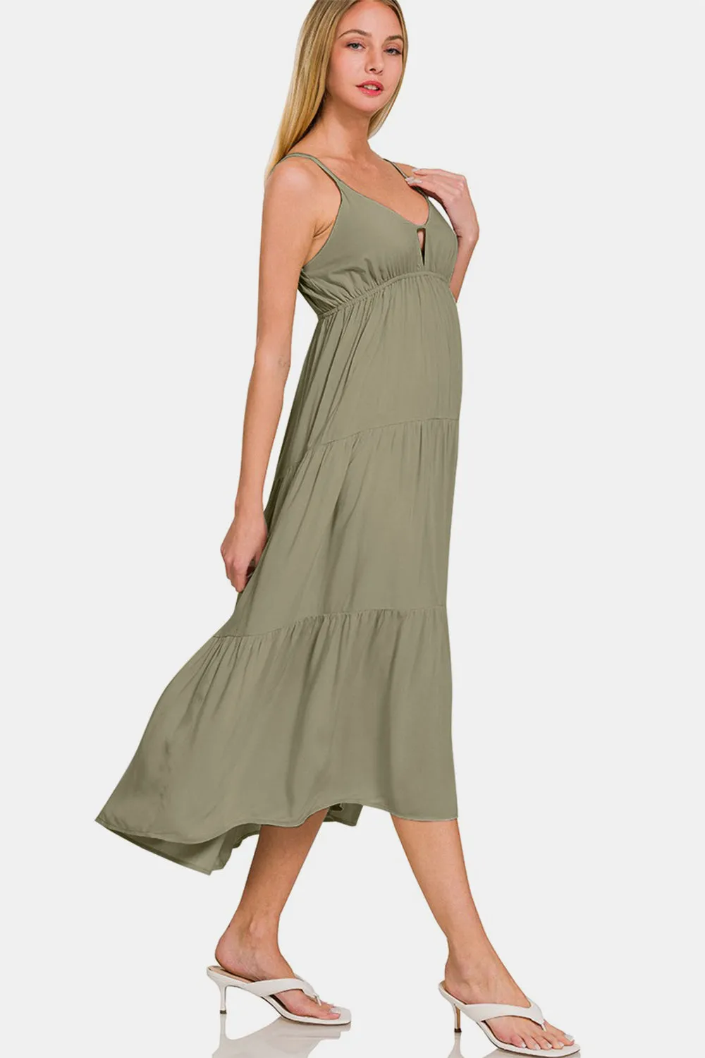 Zenana Woven Tiered Cami Midi Dress sold by Charming Charlie product image thumbnail 2