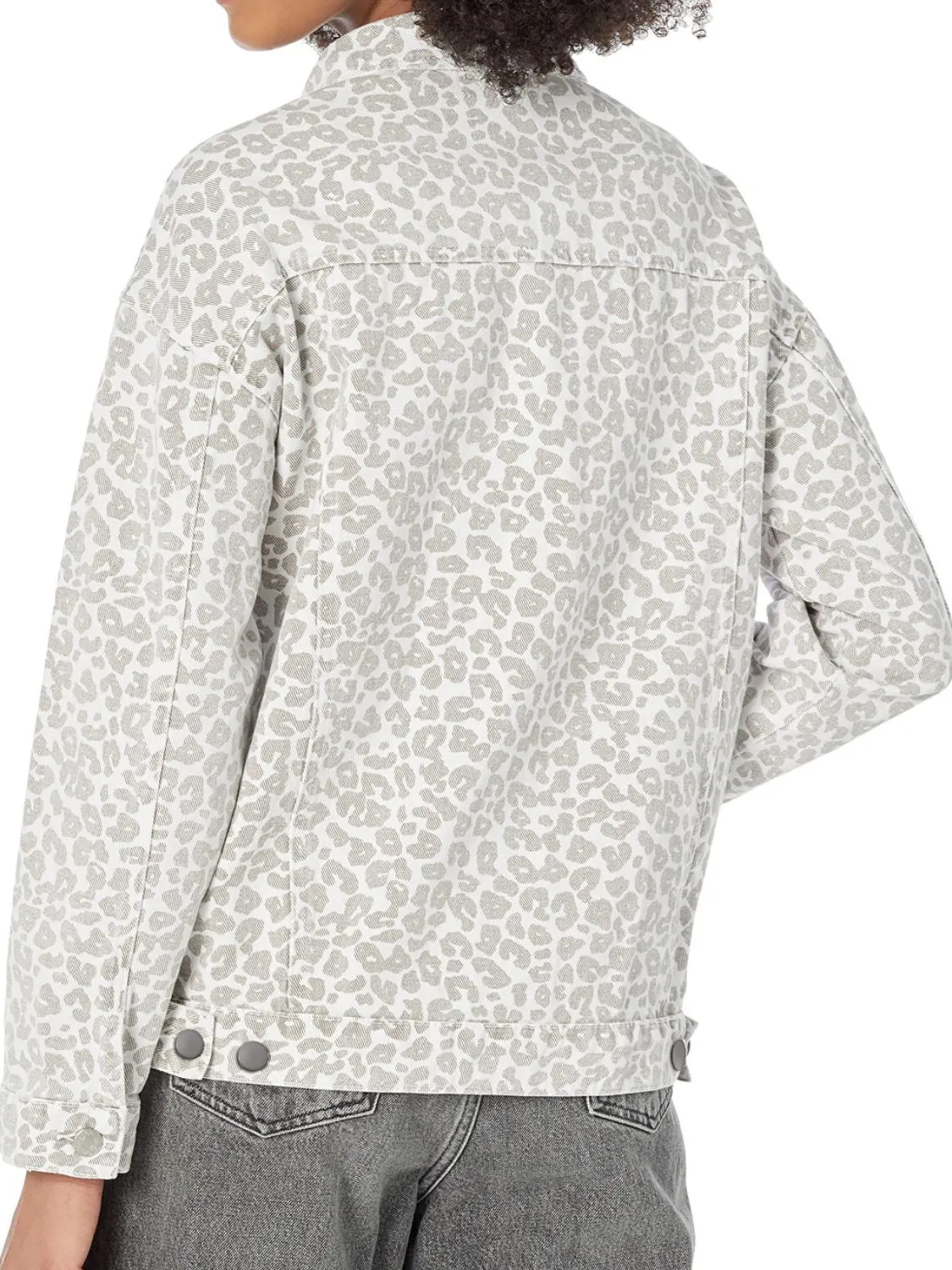 Leopard Button Up Long Sleeve Denim Jacket sold by Charming Charlie product image thumbnail 2
