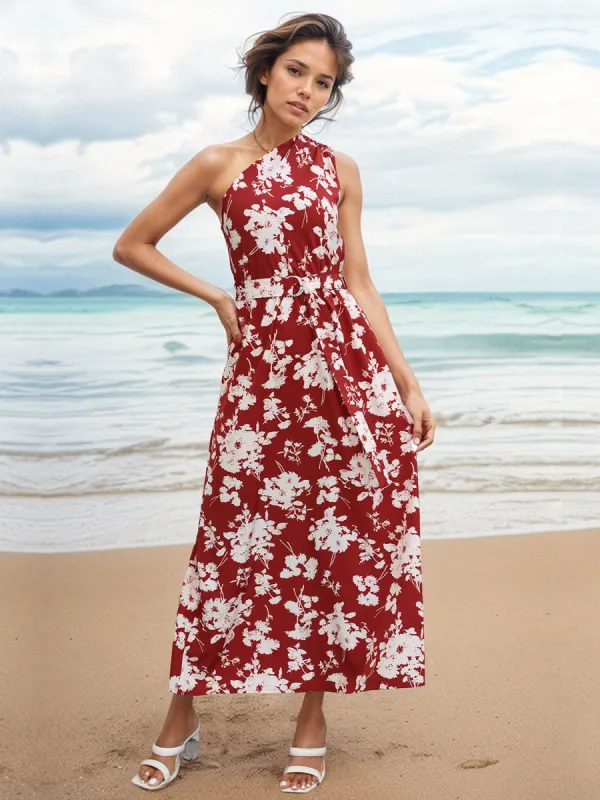 Printed Single Shoulder Sleeveless Dress sold by Charming Charlie