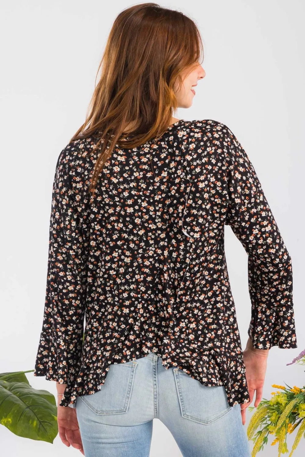 Celeste Full Size Floral Ruffle Detail Top sold by Charming Charlie product image thumbnail 2