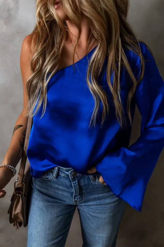 One Shoulder Long Sleeve Blouse sold by Charming Charlie